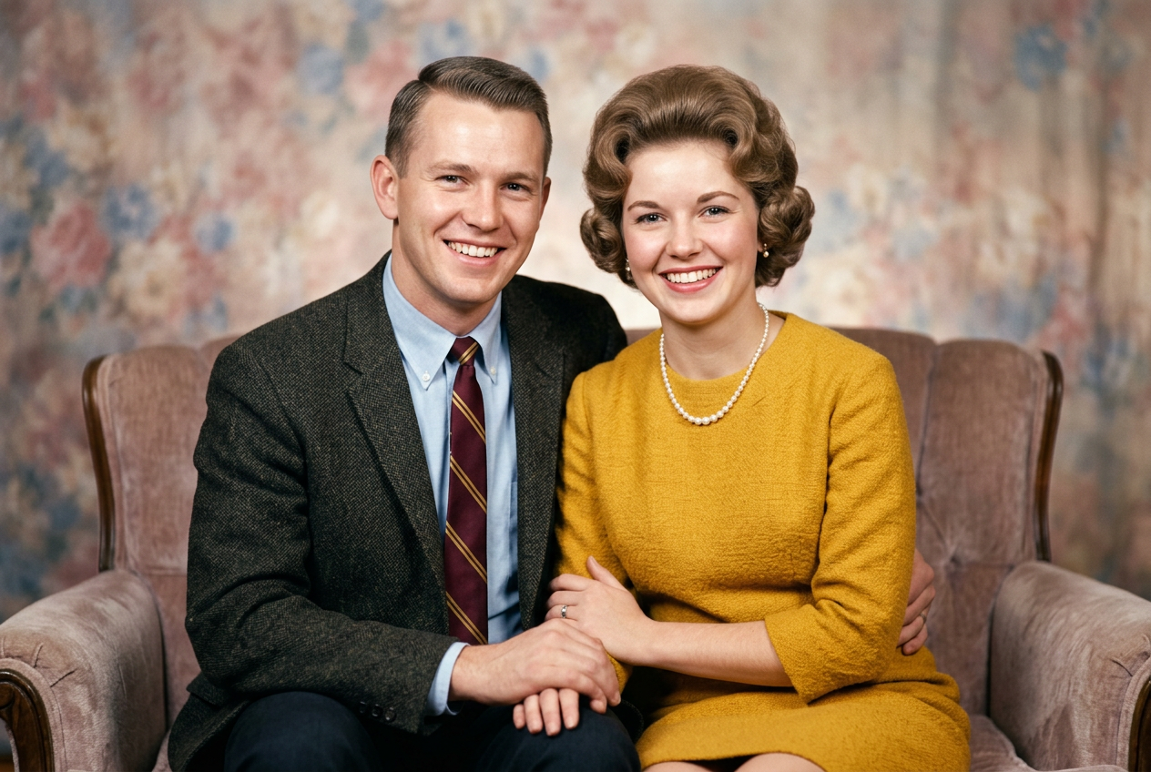 The same photo after restoration and colourization by a neural network